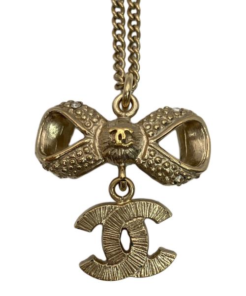 CHANEL（シャネル）CHANEL (シャネル) リボンモチーフ ココマークネックレスの古着・服飾アイテム