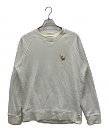 maison kitsune（メゾンキツネ）の古着「チラックス フォックス パッチ クラシックスウェットシャツ」｜ホワイト
