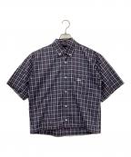 stussyステューシー）の古着「半袖シャツ」｜ネイビー×レッド