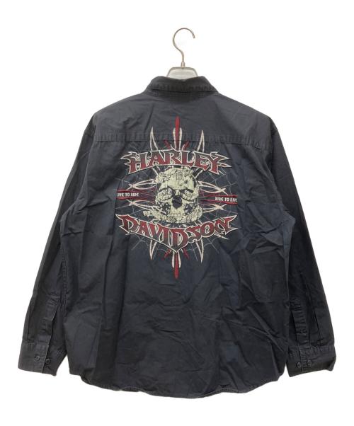 HARLEY-DAVIDSON（ハーレーダビッドソン）HARLEY-DAVIDSON (ハーレーダビッドソン) 長袖シャツ ブラック サイズ:Lの古着・服飾アイテム