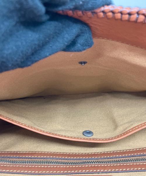 RALPH LAUREN（ラルフローレン）RALPH LAUREN (ラルフローレン) コンチョ付カゴトートバック ブラウン×ベージュの古着・服飾アイテム