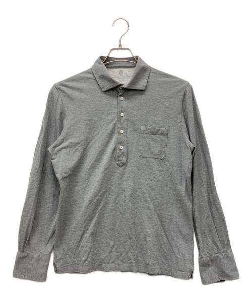 BRUNELLO CUCINELLI（ブルネロクチネリ）BRUNELLO CUCINELLI (ブルネロクチネリ) 長袖ポロシャツ グレー サイズ:Mの古着・服飾アイテム