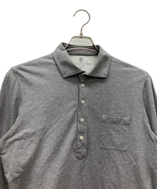 BRUNELLO CUCINELLI（ブルネロクチネリ）BRUNELLO CUCINELLI (ブルネロクチネリ) 長袖ポロシャツ グレー サイズ:Mの古着・服飾アイテム