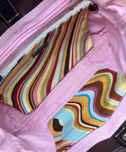 PAUL SMITH（ポールスミス）PAUL SMITH (ポールスミス) ハンドバッグ ブラウン×パープルの古着・服飾アイテム