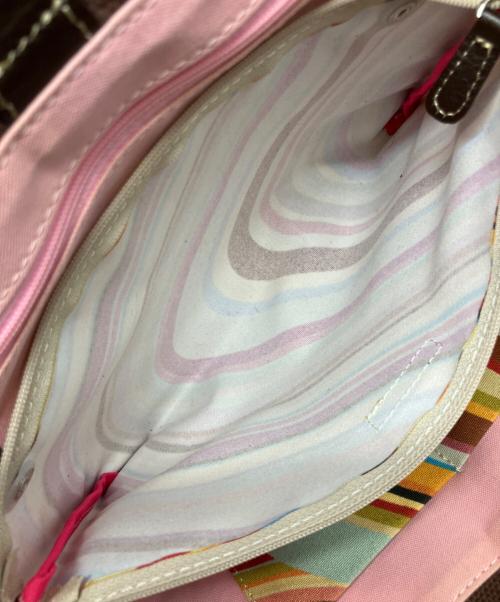 PAUL SMITH（ポールスミス）PAUL SMITH (ポールスミス) ハンドバッグ ブラウン×パープルの古着・服飾アイテム