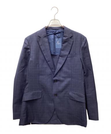 ハケット HACKETT チェック柄ジャケット ウール ネイビー M 1785 中古・古着通販】HACKETT (ハケット) テーラードジャケット ネイビー