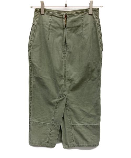 MADISON BLUE（マディソンブルー）MADISON BLUE (マディソンブルー) バックサテンタイトロングスカート カーキ サイズ:XSの古着・服飾アイテム