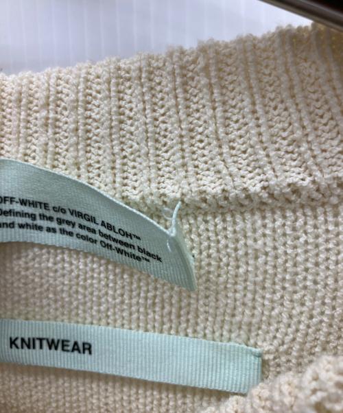 OFFWHITE（オフホワイト）OFFWHITE (オフホワイト) 薄手ニット ホワイト×ブラック サイズ:Lの古着・服飾アイテム
