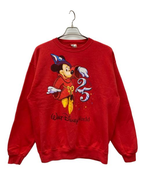 DISNEY（ディズニー）DISNEY (ディズニー) ヴィンテージクルーネックスウェット レッド サイズ:Lの古着・服飾アイテム