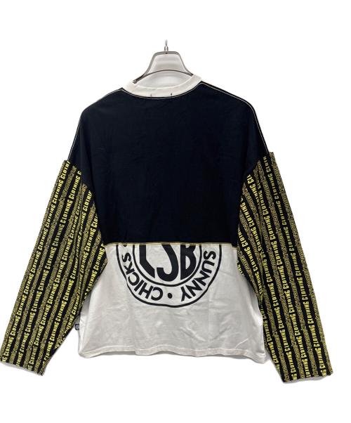 little sunny bite（リトルサニーバイト）Little sunny bite (リトルサニーバイト) 長袖カットソー ブラック×ホワイト サイズ:Ｓの古着・服飾アイテム
