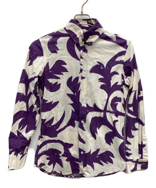 Vivienne Westwood（ヴィヴィアンウエストウッド）Vivienne Westwood (ヴィヴィアンウエストウッド) 長袖シャツ ホワイト×パープル サイズ:44の古着・服飾アイテム
