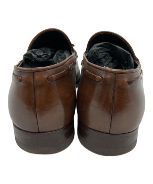 ERMENEGILDO ZEGNA（エルメネジルド・ゼニア）ERMENEGILDO ZEGNA (エルメネジルド・ゼニア) フリンジローファー ブラウン サイズ:6の古着・服飾アイテム