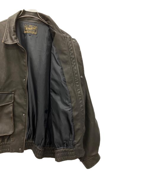 BEAMS HEART（ビームスハート）BEAMS HEART (ビームスハート) フェイクレザークラシックブルゾンジャケット ブラウン サイズ:Lの古着・服飾アイテム