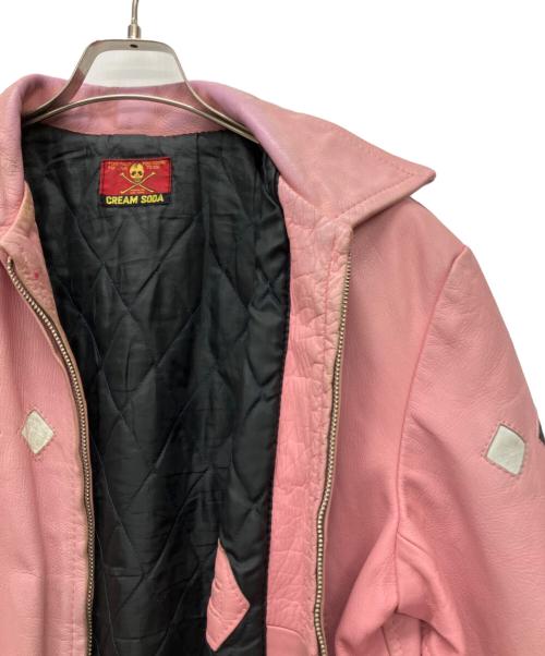 CREAM SODA（クリームソーダ）CREAM SODA (クリームソーダ) 金タグ80sレザージャケット ピンク サイズ:不明の古着・服飾アイテム