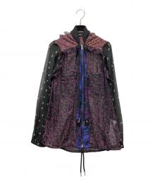 DIESEL（ディーゼル）の古着「切替デザインシアーブルゾン」｜ブラック×パープル
