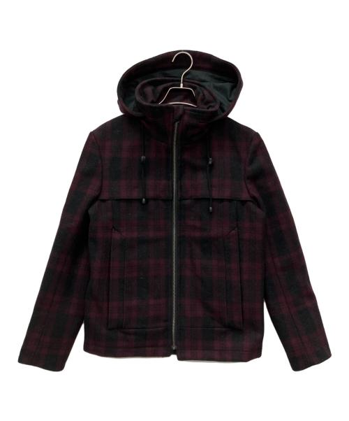 PAUL SMITH（ポールスミス）PAUL SMITH (ポールスミス) チェックウールメルトンジャケット パープル×ブラック サイズ:S　　　　　　　　　　　　　　　　　　　　　　　　　　　　　　　　　　　　　　の古着・服飾アイテム