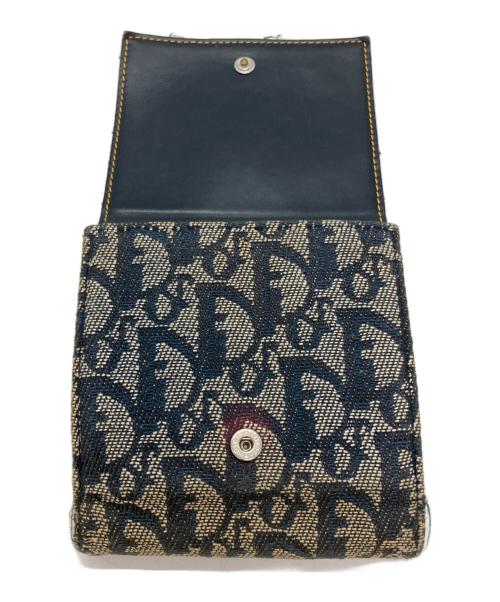 Christian Dior（クリスチャン ディオール）Christian Dior (クリスチャン ディオール) 2つ折り財布 ホワイト×ネイビーの古着・服飾アイテム