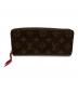 LOUIS VUITTON (ルイ ヴィトン) ロングウォレット ブラウン×ショッキングピンク：25000円