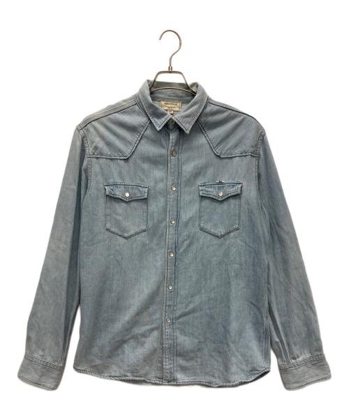 maison kitsune（メゾンキツネ）maison kitsune (メゾンキツネ) 長袖シャツ スカイブルー サイズ:Lの古着・服飾アイテム
