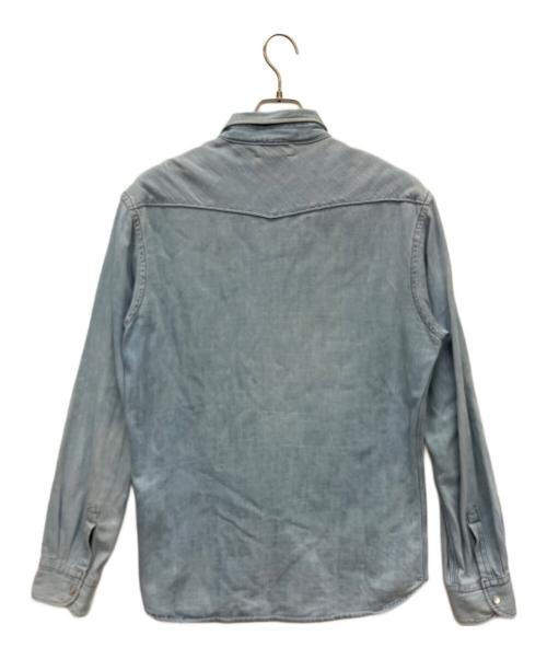 maison kitsune（メゾンキツネ）maison kitsune (メゾンキツネ) 長袖シャツ スカイブルー サイズ:Lの古着・服飾アイテム