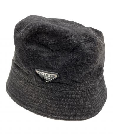 中古・古着通販】PRADA (プラダ) 三角ロゴプレートデニムバケット