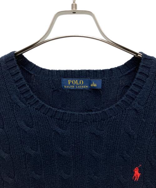 POLO RALPH LAUREN（ポロ・ラルフローレン）POLO RALPH LAUREN (ポロ・ラルフローレン) 厚手ニット ネイビー サイズ:Lの古着・服飾アイテム