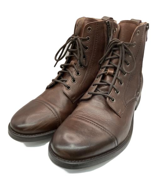 DIESEL（ディーゼル）DIESEL (ディーゼル) サイドジップレースアップシューズ ブラウン サイズ:41の古着・服飾アイテム