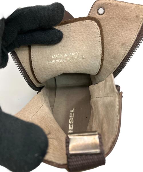DIESEL（ディーゼル）DIESEL (ディーゼル) サイドジップレースアップシューズ ブラウン サイズ:41の古着・服飾アイテム