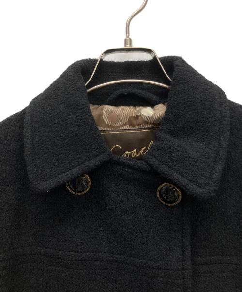 COACH（コーチ）COACH (コーチ) ダブルブレストピーコート ブラック サイズ:Sの古着・服飾アイテム