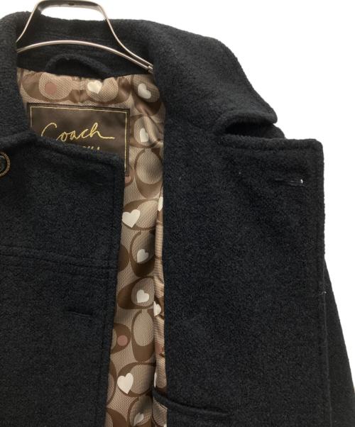 COACH（コーチ）COACH (コーチ) ダブルブレストピーコート ブラック サイズ:Sの古着・服飾アイテム