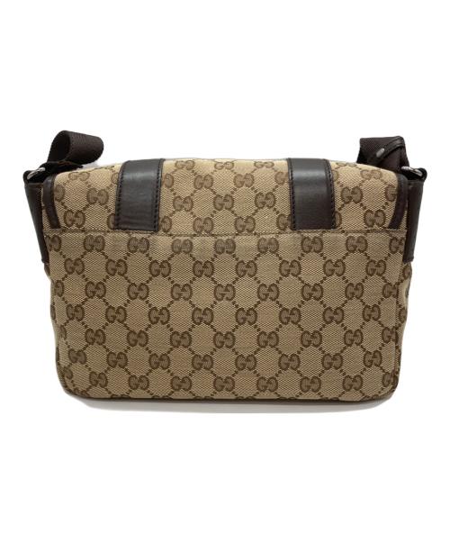 GUCCI（グッチ）GUCCI (グッチ) GGキャンバスショルダーバッグ ブラウンの古着・服飾アイテム