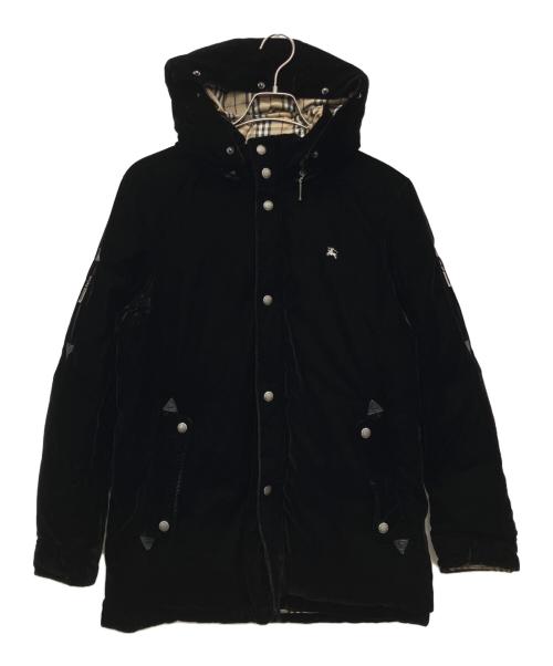 BURBERRY BLACK LABEL（バーバリーブラックレーベル）BURBERRY BLACK LABEL (バーバリーブラックレーベル) ベロアダウンジャケット ブラック サイズ:Mの古着・服飾アイテム