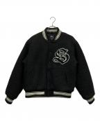 stussyステューシー）の古着「ウールジャーシティージャケット」｜ブラック