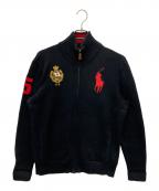 POLO RALPH LAURENポロ・ラルフローレン）の古着「ニットジャケット」｜ブラック×レッド