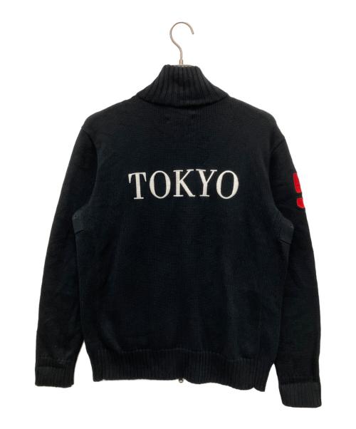 POLO RALPH LAUREN（ポロ・ラルフローレン）POLO RALPH LAUREN (ポロ・ラルフローレン) ニットジャケット ブラック×レッド サイズ:Lの古着・服飾アイテム