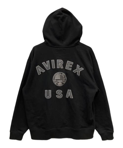 AVIREX（アヴィレックス）AVIREX (アヴィレックス) ジップパーカー ブラック サイズ:2XLの古着・服飾アイテム