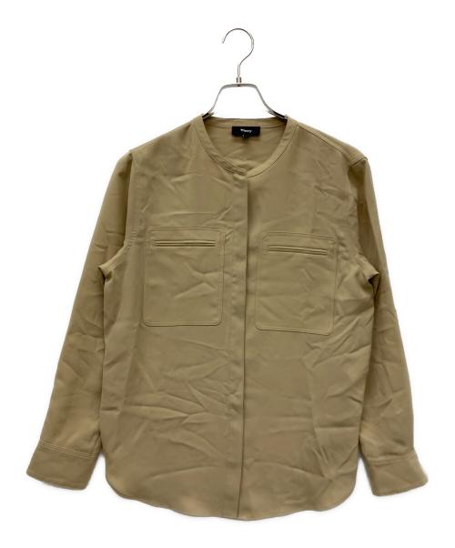 theory（セオリー）theory (セオリー) 長袖ブラウス カーキ サイズ:Sの古着・服飾アイテム