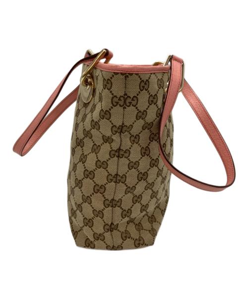 GUCCI（グッチ）GUCCI (グッチ) トートバッグ ピンク×ベージュの古着・服飾アイテム