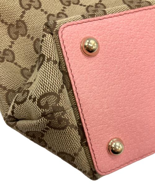 GUCCI（グッチ）GUCCI (グッチ) トートバッグ ピンク×ベージュの古着・服飾アイテム