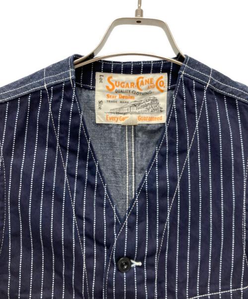 SUGAR CANE（シュガーケーン）SUGAR CANE (シュガーケーン) WABASH STRIPE WORK VEST ネイビー サイズ:36の古着・服飾アイテム