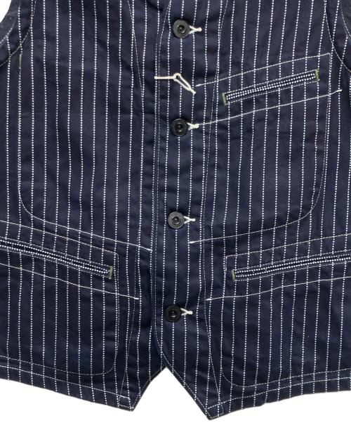 SUGAR CANE（シュガーケーン）SUGAR CANE (シュガーケーン) WABASH STRIPE WORK VEST ネイビー サイズ:36の古着・服飾アイテム