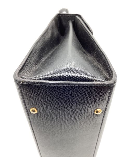 CELINE（セリーヌ）CELINE (セリーヌ) ヴィンテージ ロゴターンロック ハンドバッグ ブラックの古着・服飾アイテム