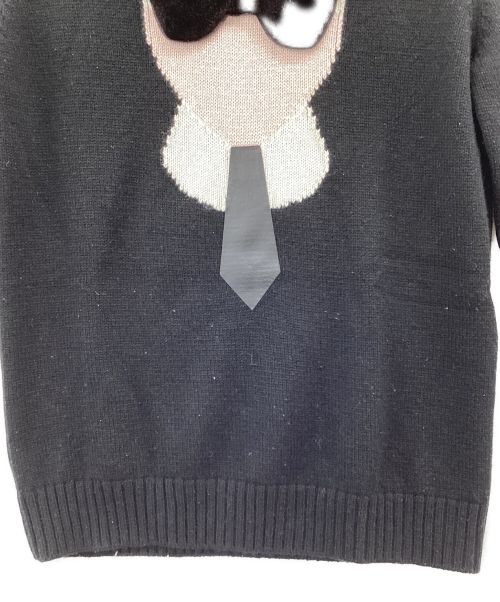 FENDI（フェンディ）FENDI (フェンディ) カールラガーフェルド カシミヤ タートルネックニット ブラック サイズ:46の古着・服飾アイテム