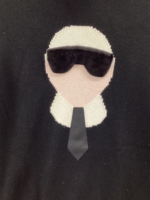 FENDI（フェンディ）FENDI (フェンディ) カールラガーフェルド カシミヤ タートルネックニット ブラック サイズ:46の古着・服飾アイテム