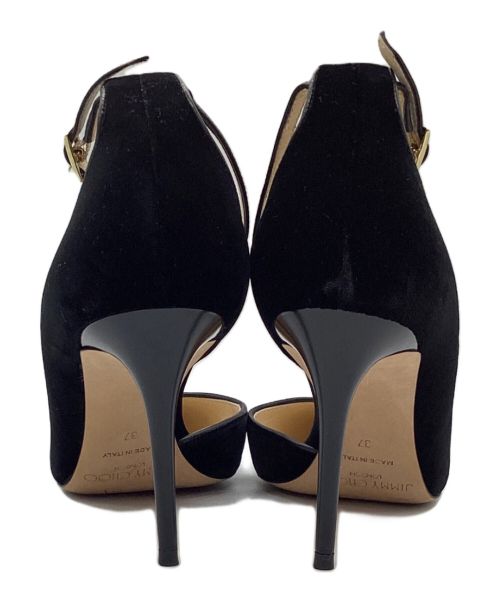 JIMMY CHOO（ジミーチュウ）JIMMY CHOO (ジミーチュウ) ベロア ポインテッドトゥパンプス ブラック サイズ:37の古着・服飾アイテム
