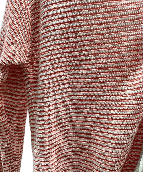vainl archive（ヴァイナルアーカイブ）vainl archive (ヴァイナルアーカイブ) リネンニットカーディガン レッド×ベージュ サイズ:Ⅿの古着・服飾アイテム