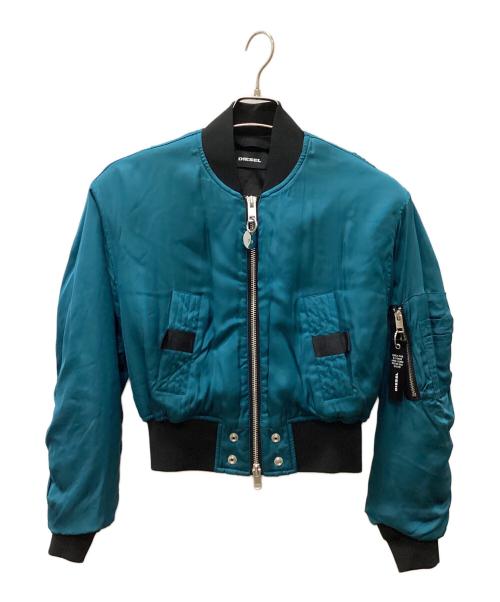 DIESEL（ディーゼル）DIESEL (ディーゼル) W-BRESHA サテン ボンバージャケット グリーン×ブラック サイズ:XSの古着・服飾アイテム