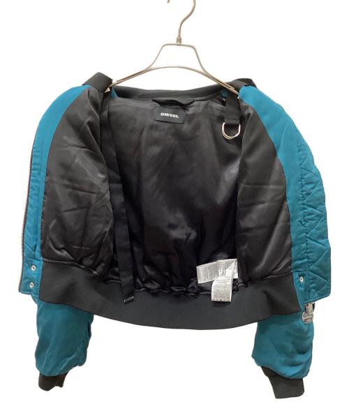 DIESEL（ディーゼル）DIESEL (ディーゼル) W-BRESHA サテン ボンバージャケット グリーン×ブラック サイズ:XSの古着・服飾アイテム