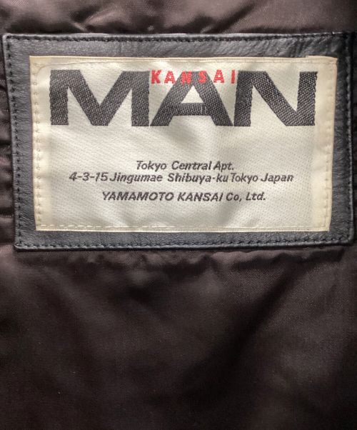 KANSAI MAN（カンサイマン）KANSAI MAN (カンサイマン) 90s 立体バックロゴMA-1ジャケット ブラック サイズ:FREEの古着・服飾アイテム