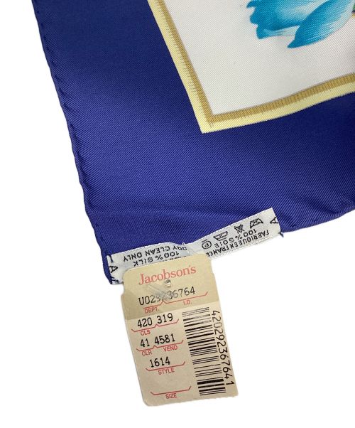 HERMES（エルメス）HERMES (エルメス) カレ90　CARAILES ブルー×ホワイトの古着・服飾アイテム